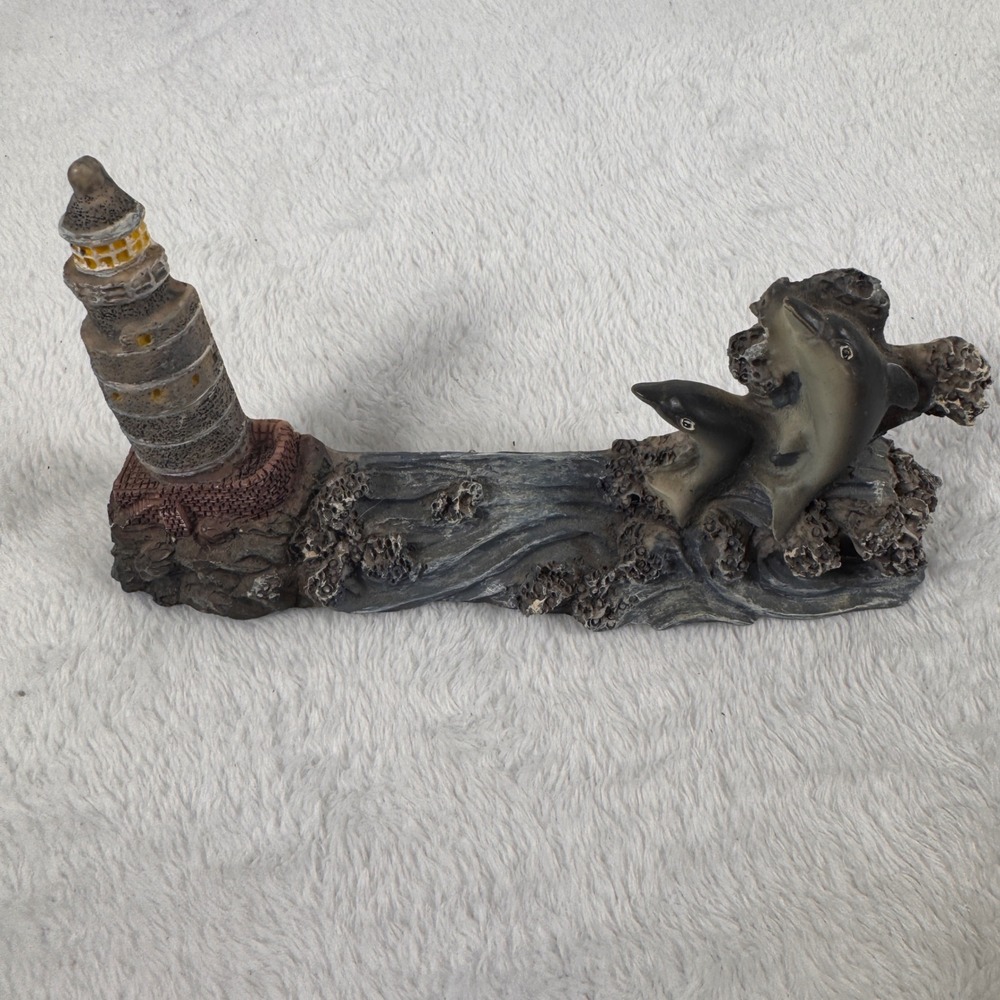 K's Collection Dolphin Lighthouse Figurine Nautical Coastal Resin Decor 7"
